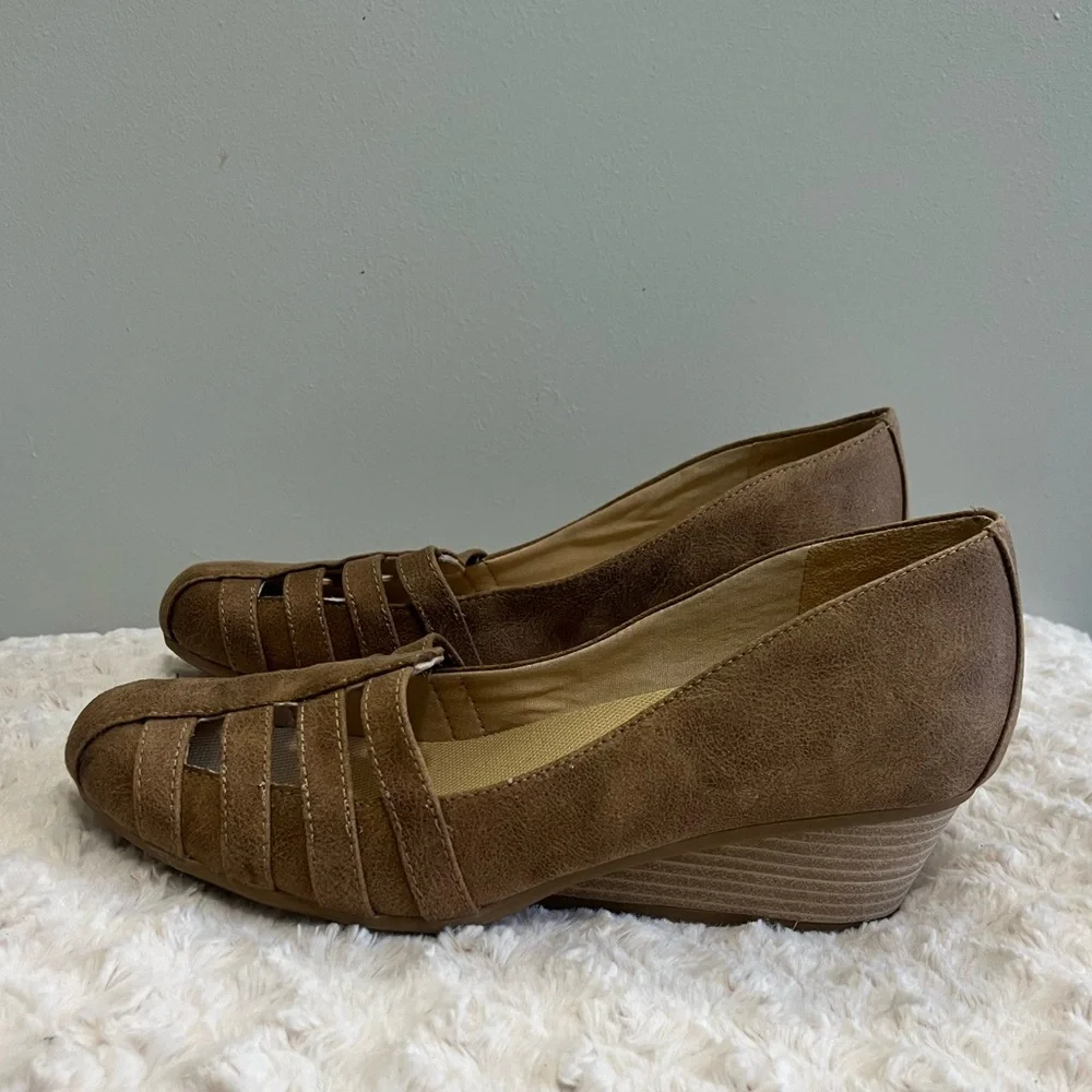 Dr. Scholls Women’s Slip on Shoes Be Free Fisherman Wedge Pump Sz‎ 10 Brown